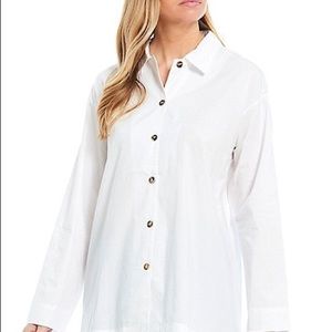 Designer White Button Up Blouse